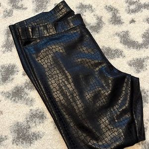 Faux leather snake leggings